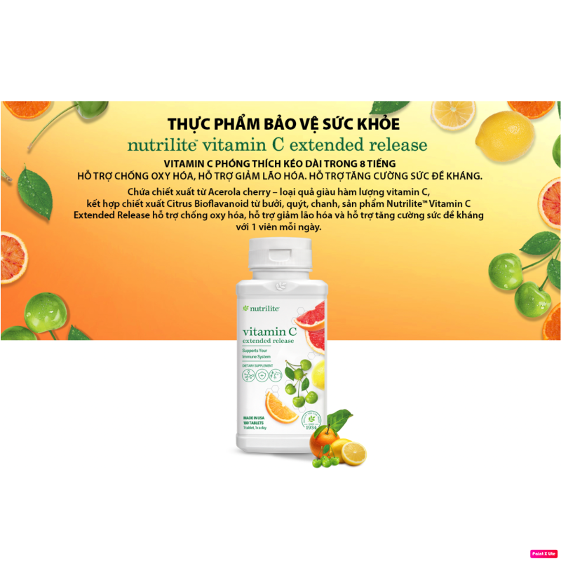 109747 TP BVSK nutrilite™ vitamin C extended release . 180 viên .Xuất xứ: Hoa Kỳ