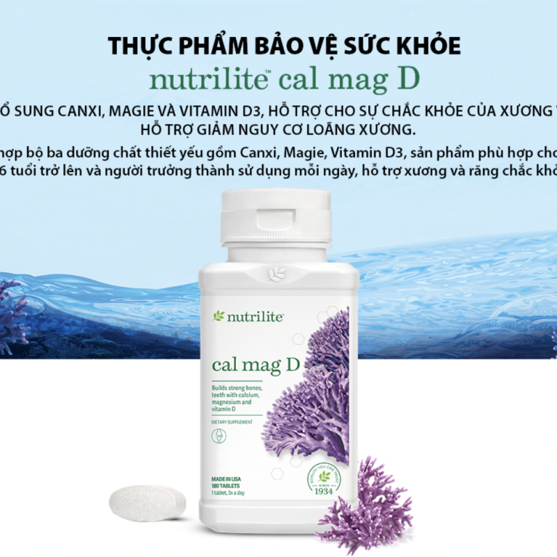 110610 TP BVSK Nutrilite™ Cal Mag D Bổ sung Canxi, Magiê, Vitamin D 180 viên . Xuất xứ : Mỹ
