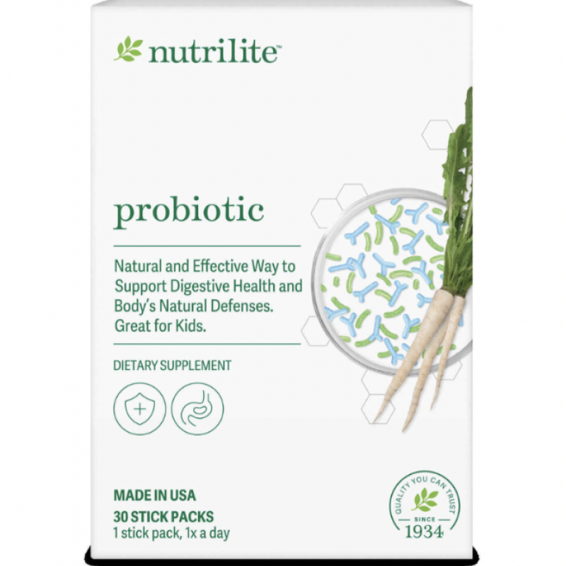 120571 Nutrilite Probiotic là sản phẩm bổ sung lợi khuẩn hằng ngày . 30 gói . Xuất xứ: Mỹ.
