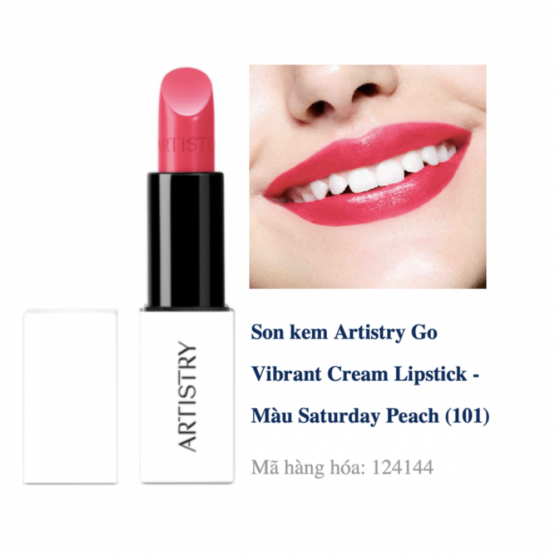 124144 Son kem Artistry Go Vibrant Cream Lipstick Amway - Màu Saturday Peach (101) Xuất xứ: Ý