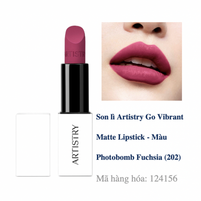 124156 Son lì Artistry Go Vibrant Matte Lipstick - Màu Photobomb Fuchsia (202)