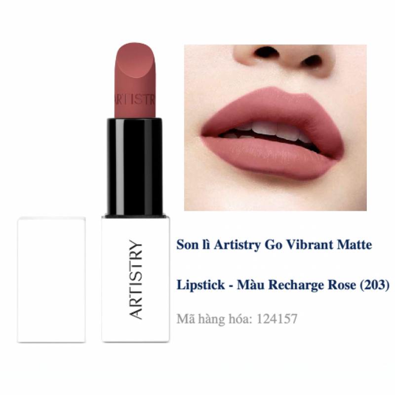 124157 Son lì Artistry Go Vibrant Matte Lipstick - Màu Recharge Rose (203