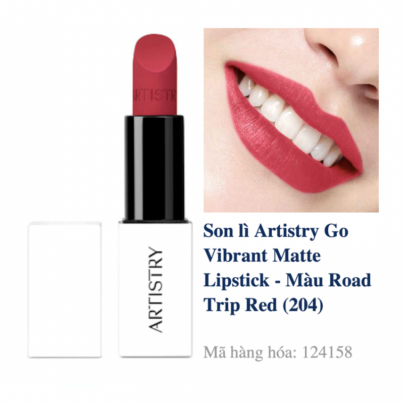 124158 Son lì Artistry Go Vibrant Matte Lipstick - Màu Road Trip Red (204).Xuất xứ: Ý, Hàn Quốc