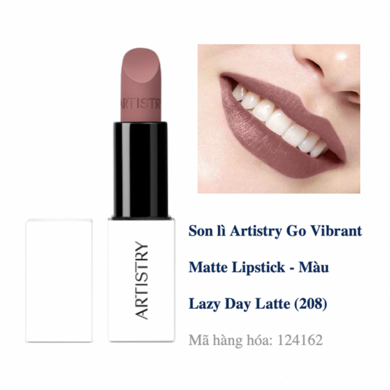 124162 Son lì Artistry Go Vibrant Matte Lipstick - Màu Lazy Day Latte (208).Xuất xứ: Ý, Hàn Quốc
