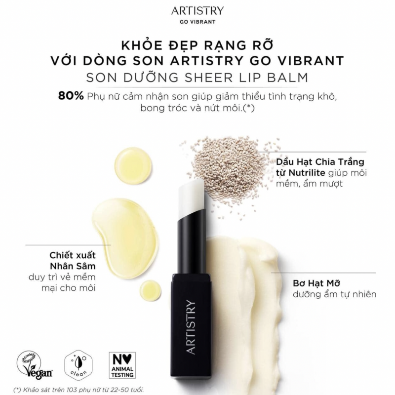 124674 Son dưỡng Artistry Go Vibrant Sheer Lip Balm Amway . Xuất xứ: Ý