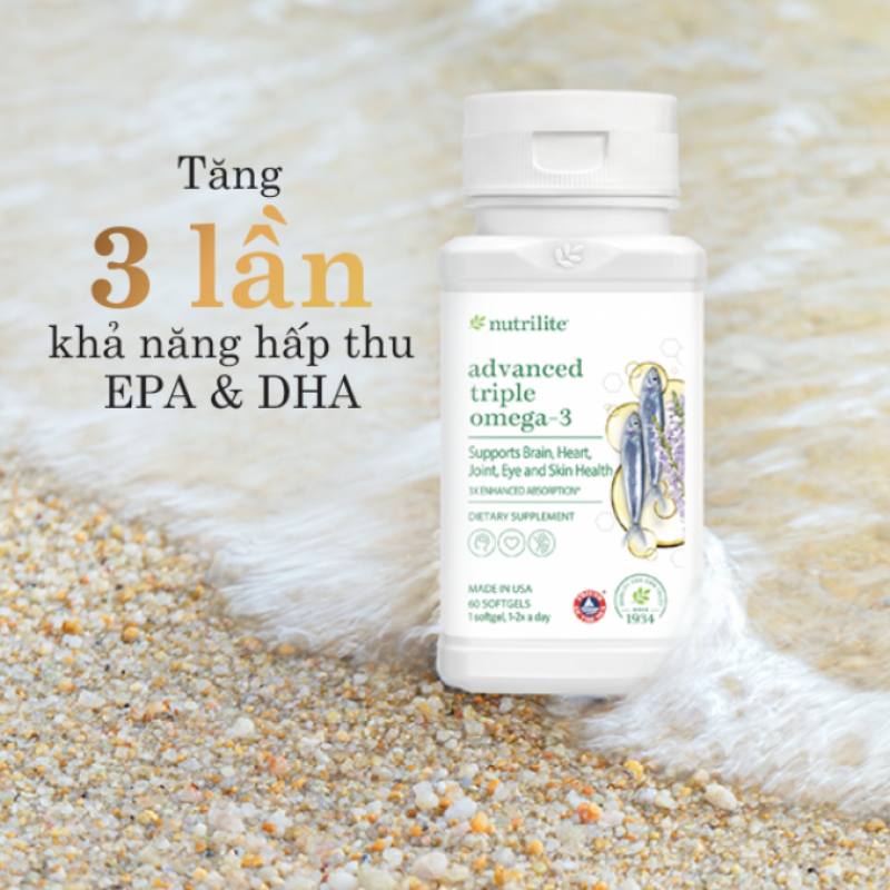 126136 TPBVSK Nutrilite™ Advanced Triple Omega-3.Xuất xứ: Hoa Kỳ.60 viên