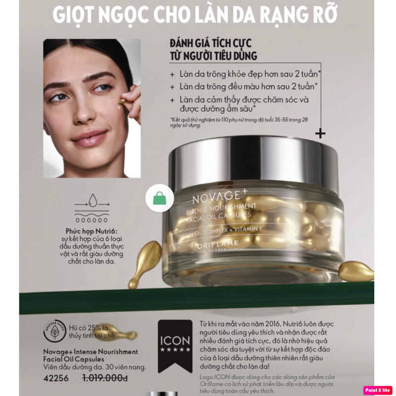 42256 Viên dầu dưỡng da NOVAGE+ Intense Nourishment Facial Oil Capsules