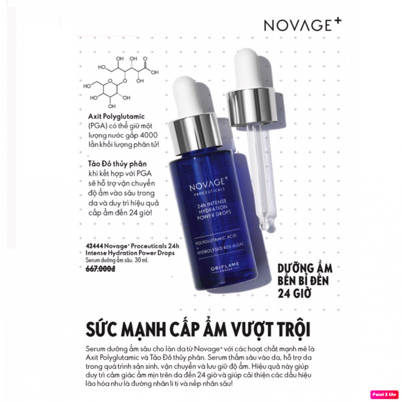 42444 Serum dưỡng ẩm sâu Novage+ Proceuticals 24h Intense Hydration Power Drops