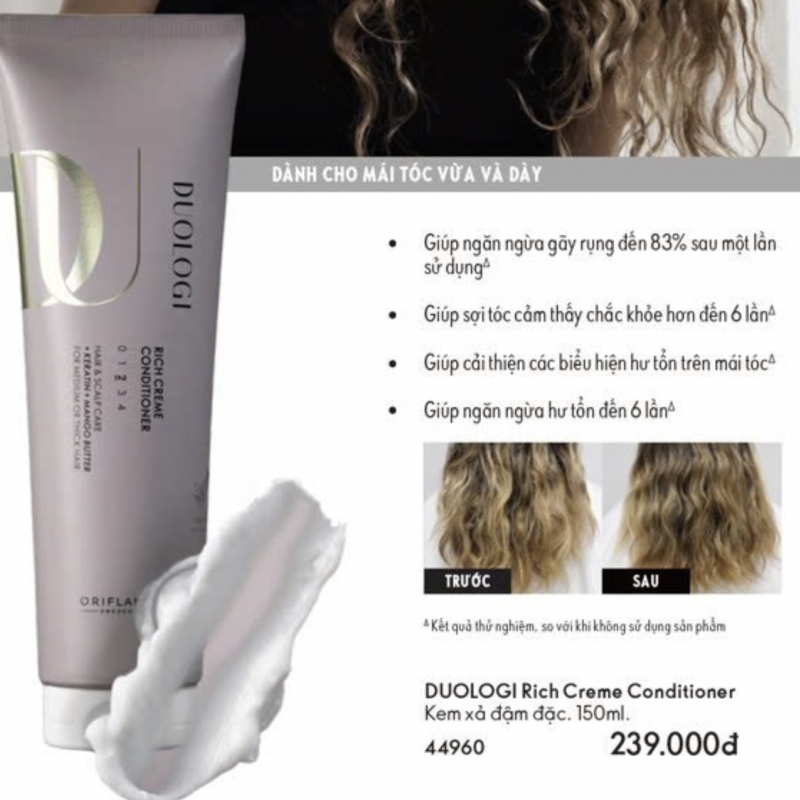 44960 Kem xả đậm đặc DUOLOGI Rich Crème Conditioner