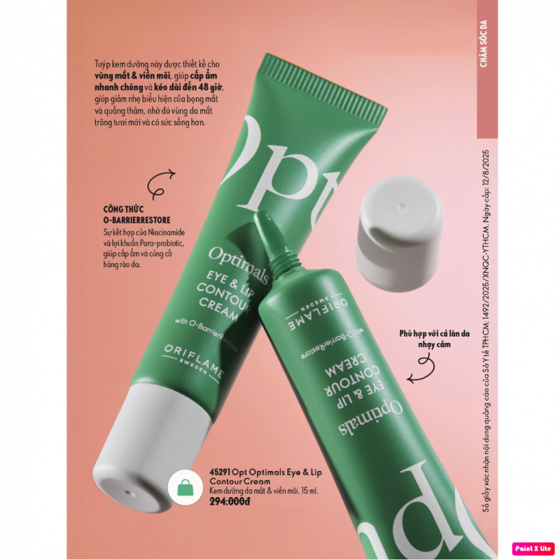 45291Kem dưỡng da mắt & viền môi Opt Optimals Eye & Lip Contour Cream