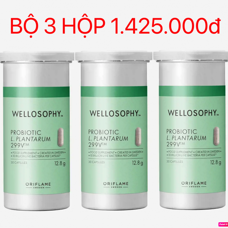 45308 BỘ 3 HỘP Thực phẩm bảo vệ sức khỏe bổ sung lợi khuẩn Wellosophy Probiotic L. plantarum 299V™