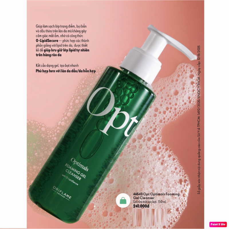 46543 Gel rửa mặt tạo bọt Opt Optimals Foaming Gel Cleanser