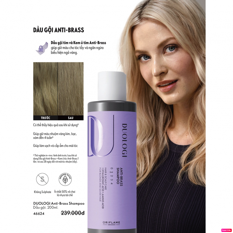 46624 Dầu gội dành cho tóc tẩy nhuộm DUOLOGI Anti-Brass Shampoo