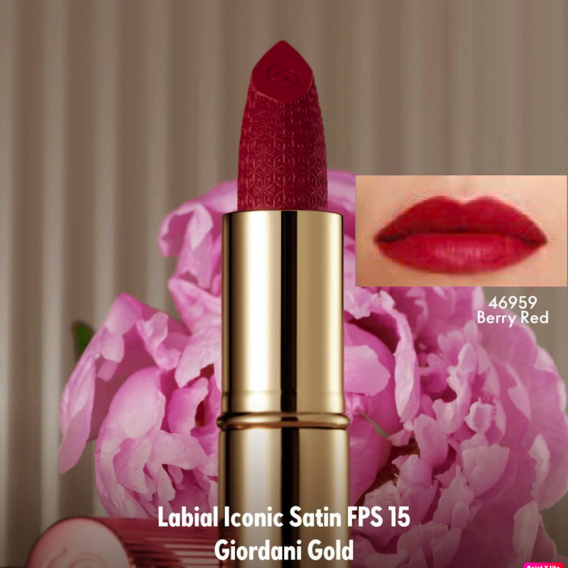 46959 Son môi bán lì Giordani Gold Iconic Satin Lipstick SPF 15 màu Berry Red