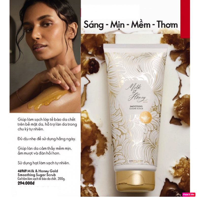 46969 Gel tắm làm sạch tế bào da chết Milk & Honey Gold Smoothing Sugar Scrub