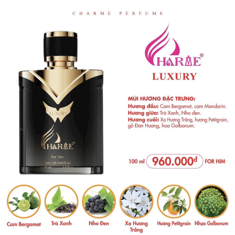 Nước Hoa Charme Luxury Eau De Parfum (EDP) 100ml  (Phiên Bản 2024)