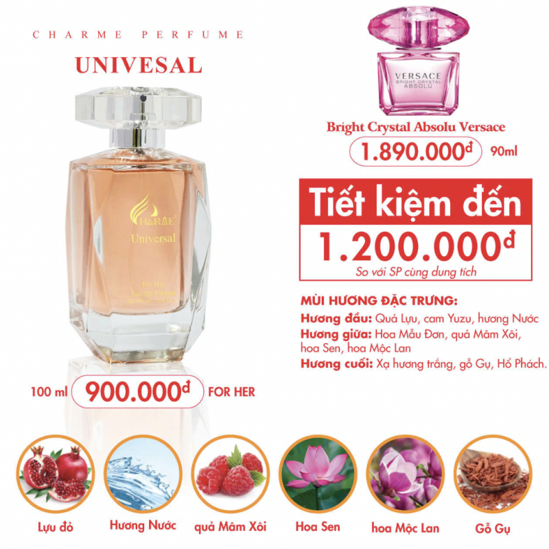 Nước Hoa Nữ Charme Universal 100ml